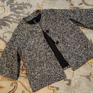 Chic Black and White Tweed Jacket